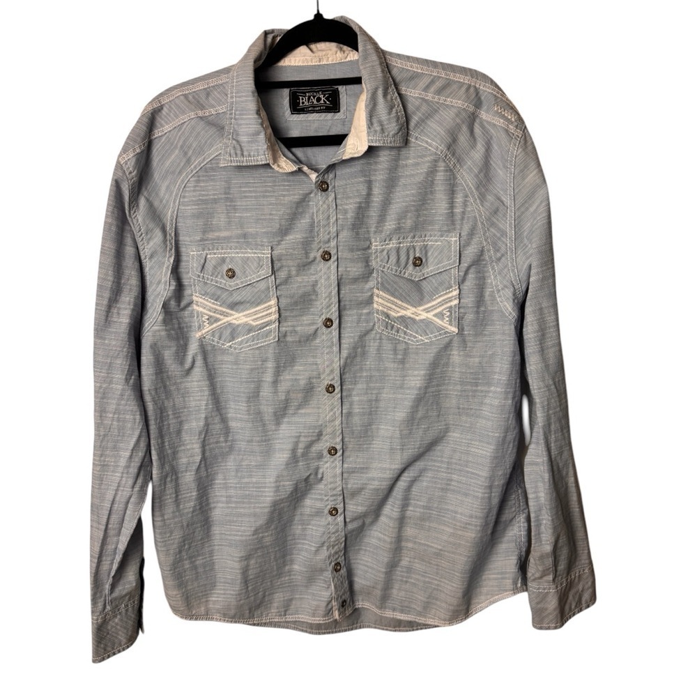 Buckle Black button down shirt blue large